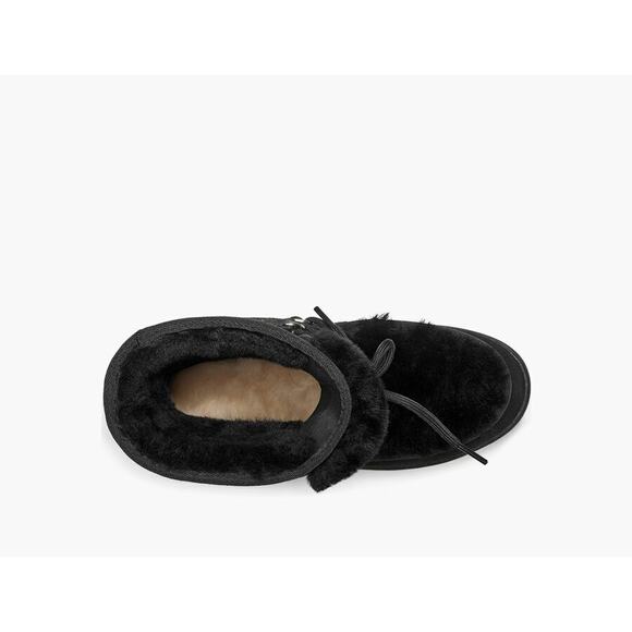 NEW w/box winter snow Short Sz 5 Women's UGG Mukluk Revival Boot Black Lace up - Picture 6 of 6